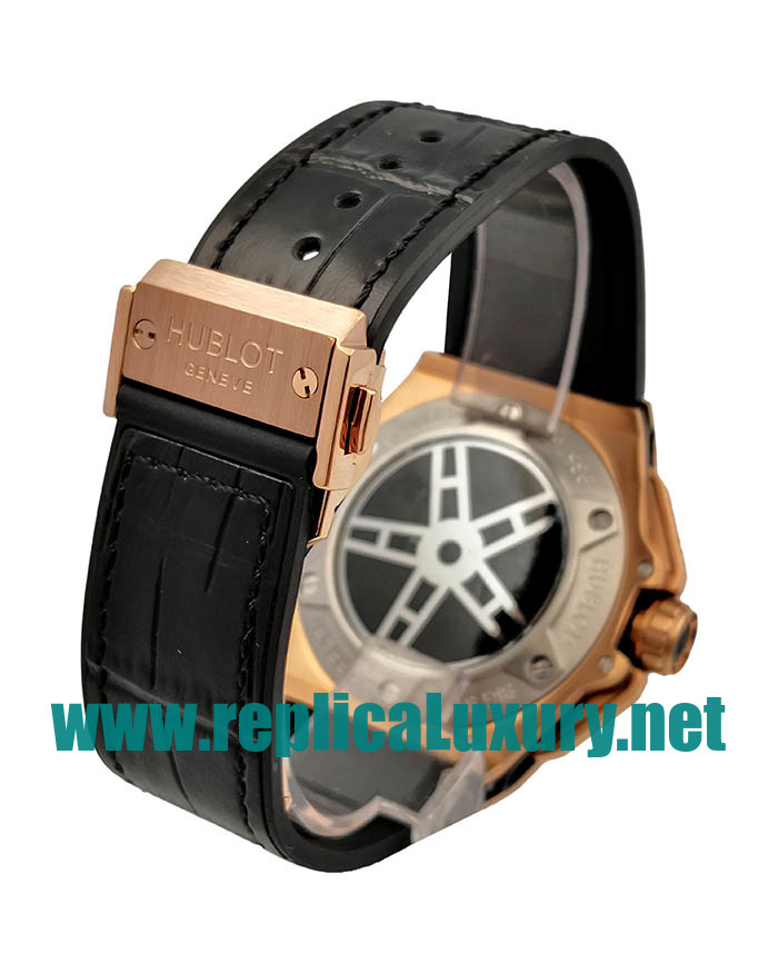 Men Rose Gold And Steel Hublot Big Bang 411.OX.1180.LR.WPT15 48MM Black Dials Replica Watches UK