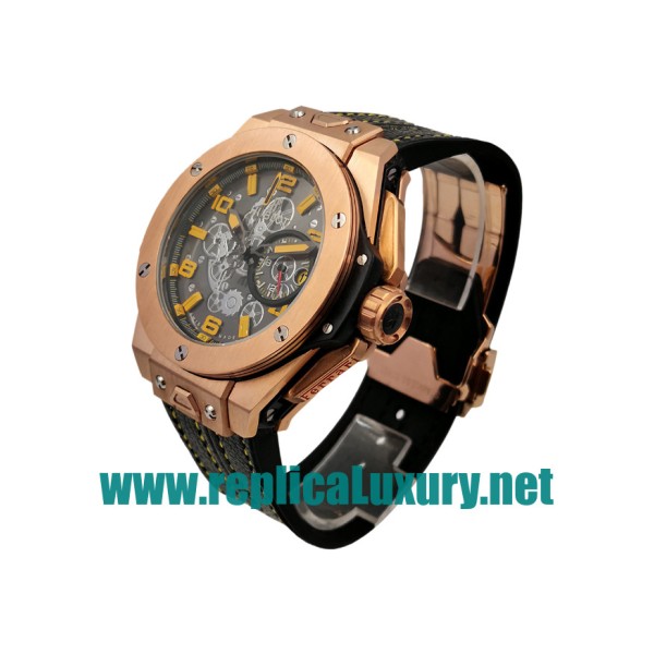 Men Rose Gold Hublot Big Bang Ferrari 401.OX.0123.VR 48MM Black Dials Replica Watches UK