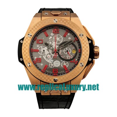 Men Rose Gold And Steel Hublot Big Bang 411.OX.1180.LR.WPT15 48MM Black Dials Replica Watches UK