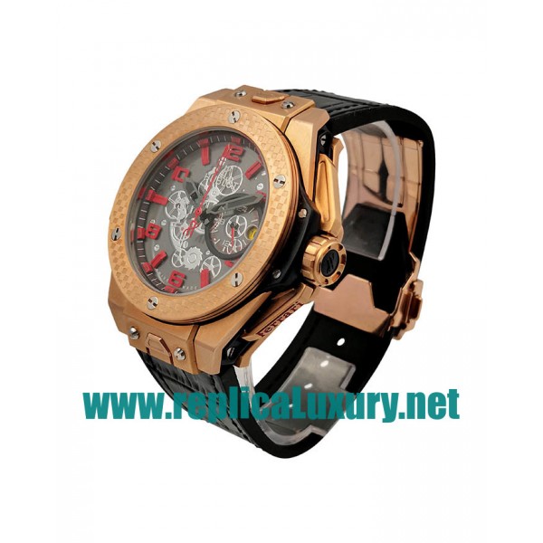 Men Rose Gold And Steel Hublot Big Bang 411.OX.1180.LR.WPT15 48MM Black Dials Replica Watches UK