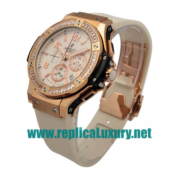Women Rose Gold Hublot Big Bang 341.PE.230.RW.114 37MM White Dials Replica Watches UK