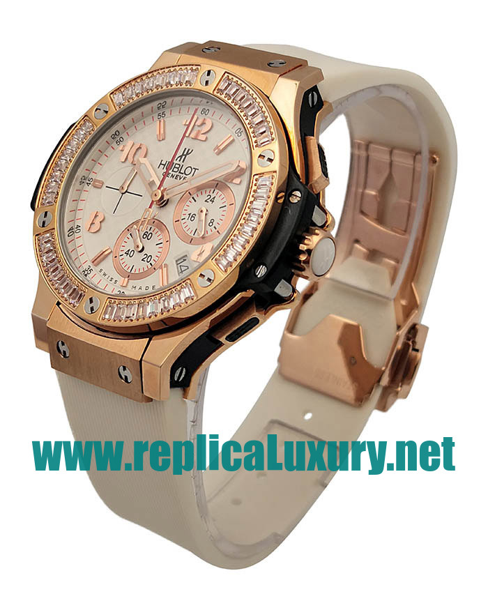 Women Rose Gold Hublot Big Bang 341.PE.230.RW.114 37MM White Dials Replica Watches UK